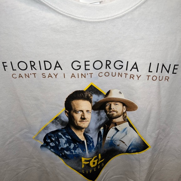 Florida Georgie Line T-Shirt Large White Can’t Say I Ain’t Country Tour T-Shirt - Picture 7 of 7
